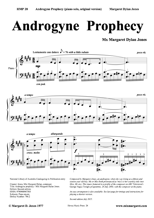 Androgyne Prophecy piano solo by Margaret Jones, 72dpi