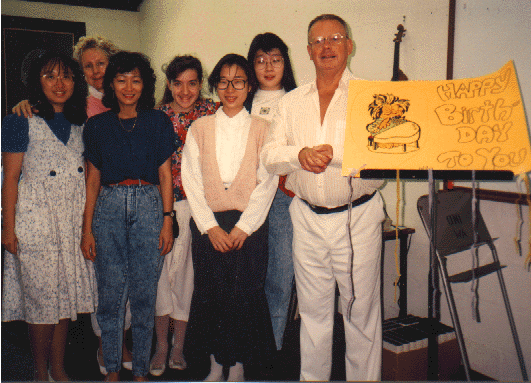 Brian with six students 1990